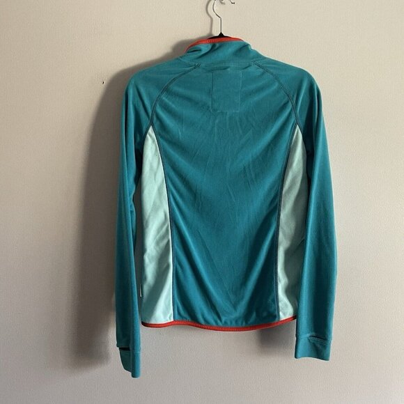 Horseware Ireland Women Sz S Teal Blue/Orange Fleece 1/4 Zip Pullover Top - Picture 10 of 10